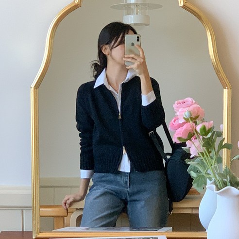 린다샵 오매인 베이직 투웨이 라운드 니트 집업