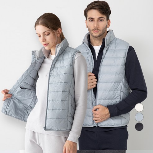 로또 라이트 패딩 목넥 집업 조끼: 겨울철 필수 아이템 _꿀템