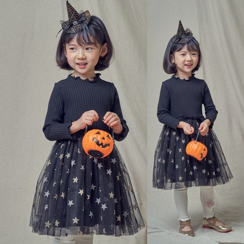 마녀 별 망사 원피스: 아기 여아를 위한 환상적인 할로윈 코스튬