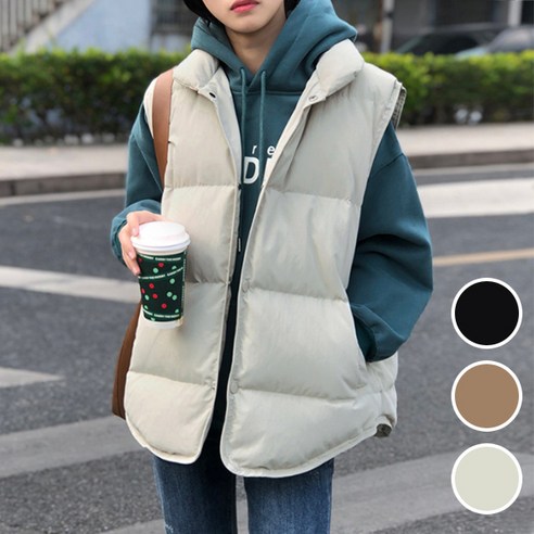 바이얼리 여성 오버핏 패딩조끼 _꿀템