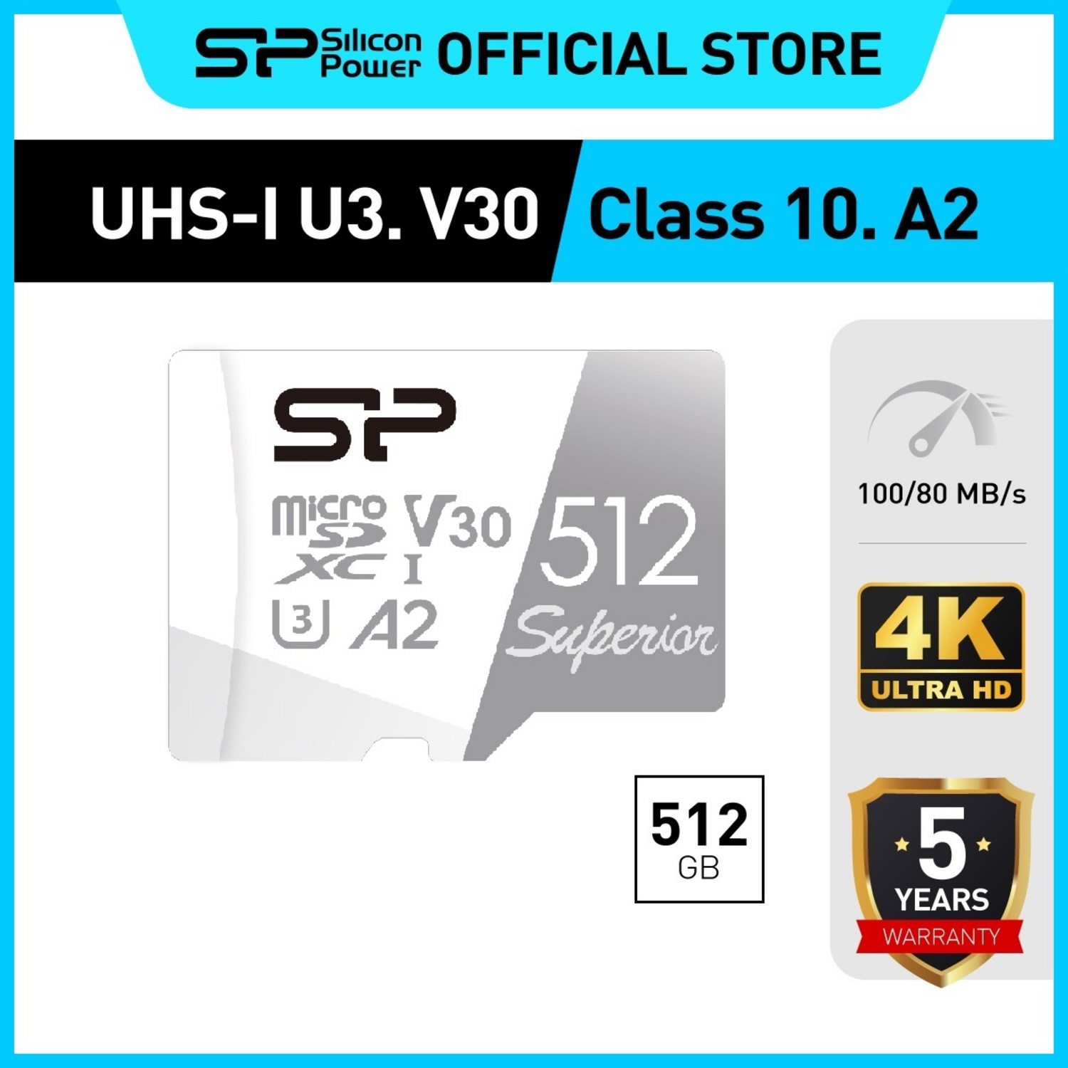 실리콘파워 Silicon Power 마이크로 SD Superior MicroSDXC UHS-I V30 4K Pro Res 고프로 블랙박스 _꿀템