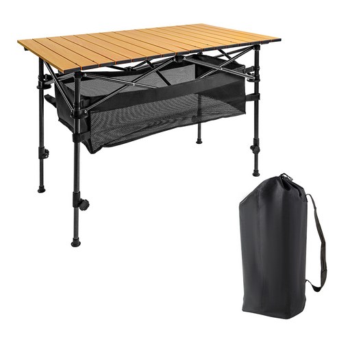 야외에서 편리하게 사용할 수 있는 코멧 아웃도어 높이조절 캠핑 롤테이블 _꿀템