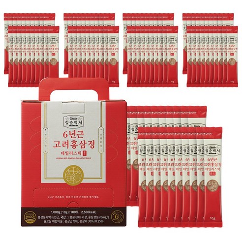 천연 홍삼의 강력한 항산화 효과, 청춘백서 6년근 고려홍삼정 데일리스틱 골드