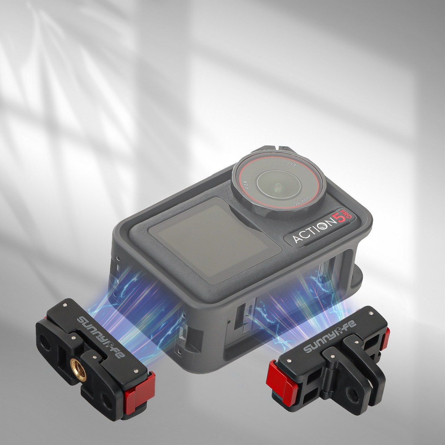 써니라이프 DJI 오즈모 액션5 프로/4/3 폴더블 마그네틱 퀵릴리즈 어댑터 마운트 액션캠 악세사리 _꿀템